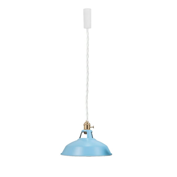 FSLiving J-Type Track Lights,Adjustable Wire Length Freely,Modern Pendant Lighting Fixtures w/ Macaron Blue Metal Shade for Kitchen Island,Track and Bulb Not Included - 1 Pack