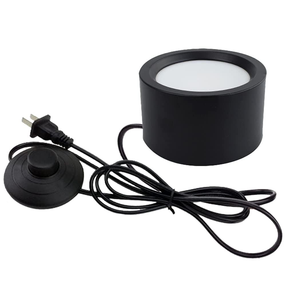 FSLiving LED Accent Uplight with Foot Pedal Switch Portable Frosted Glass Spot Light 7W LED Barrel Type Spotlight Decorative Light Backlight Leaning for Loft Gallery Exhibition Spotlight (Black)