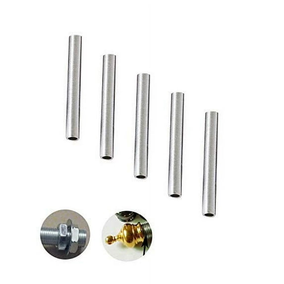 FSLiving Lamp Pipe Nipples, M10 Thread 100mm Length Hollow Lamps Repair Part Hardware for Chandelier Ceiling Light DIY, Zinc Plating, 30Pcs