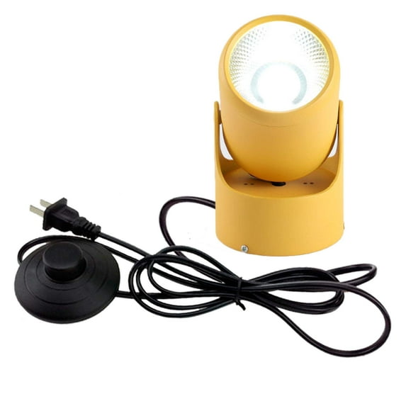 FSLiving Macaron Shade High Accent Uplight 7W LED Spotlight 3000K Warm Light Decorative Minimalist Light Adjustable Body 5.9ft On/Off Foot Pedal Switch Cord for Loft Gallery Exhibition