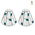thumbnail image 1 of FSLiving Mini 5.9" Industrial Macaron Blue Freehand Glass Bulb Guard Hanging Ceiling Cone Shape DIY Light Shade Decorative Replacement Lamp Shade for Pendant Light Table Lamp Wall Sconce 2-Pack, 1 of 5