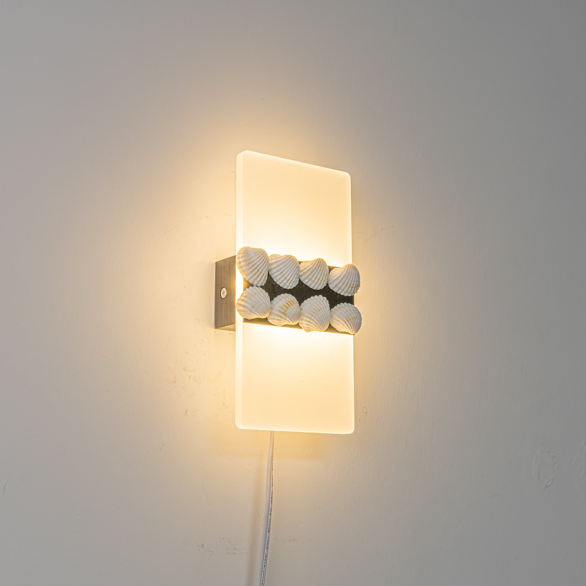 FSLiving Modern Wall Sconce with 5.9ft Plug-in Cord White Acrylic with ...