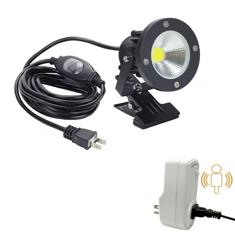 FSLiving Motion Sensor Spotlights 5 Watt LED Landscape Lights Adjustable Flag Lights IP65 Waterproof Clip Lights Tree Lights Plug in Spotlights Turn