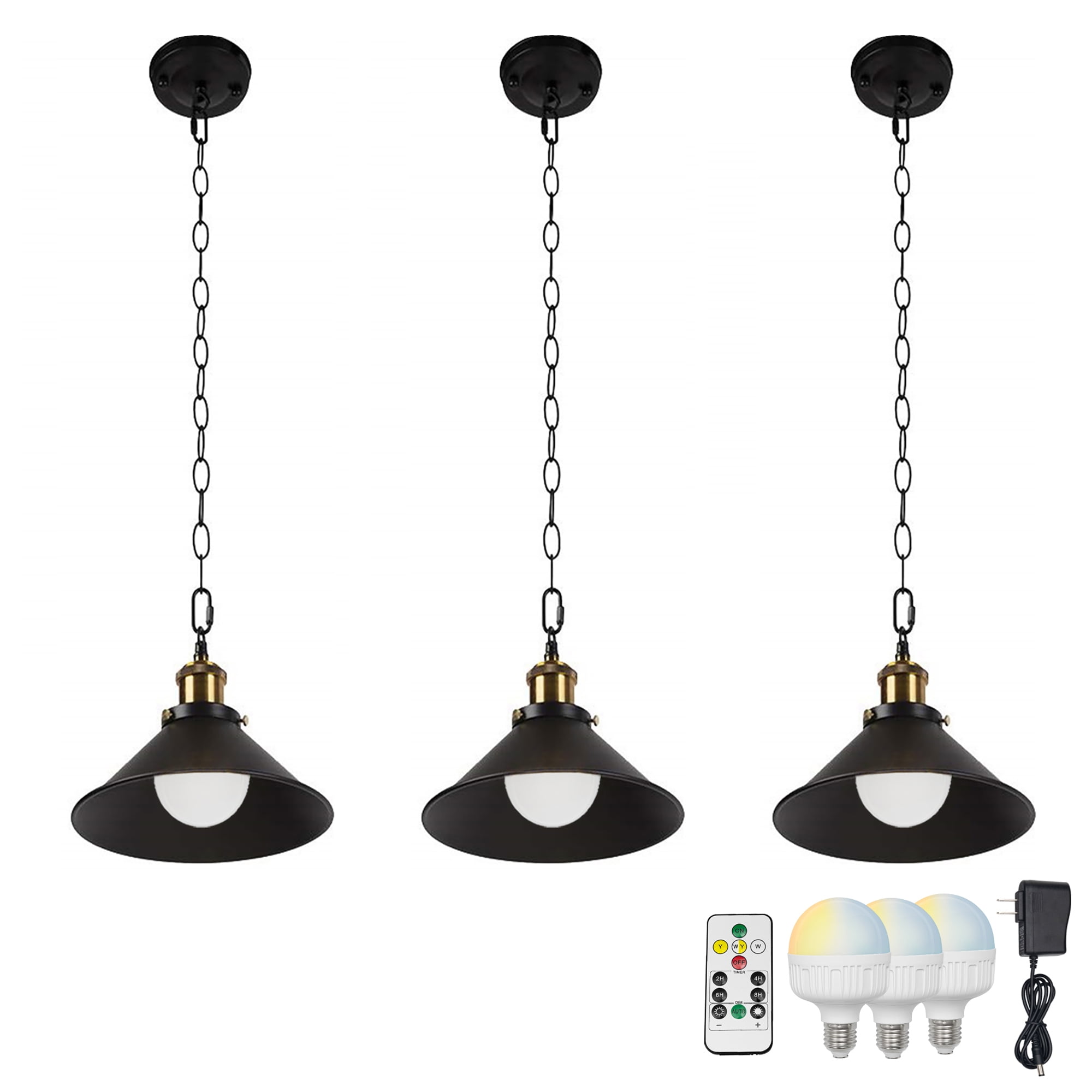 FSLiving No Wiring Needed Ceiling Light with Rechargeable Battery