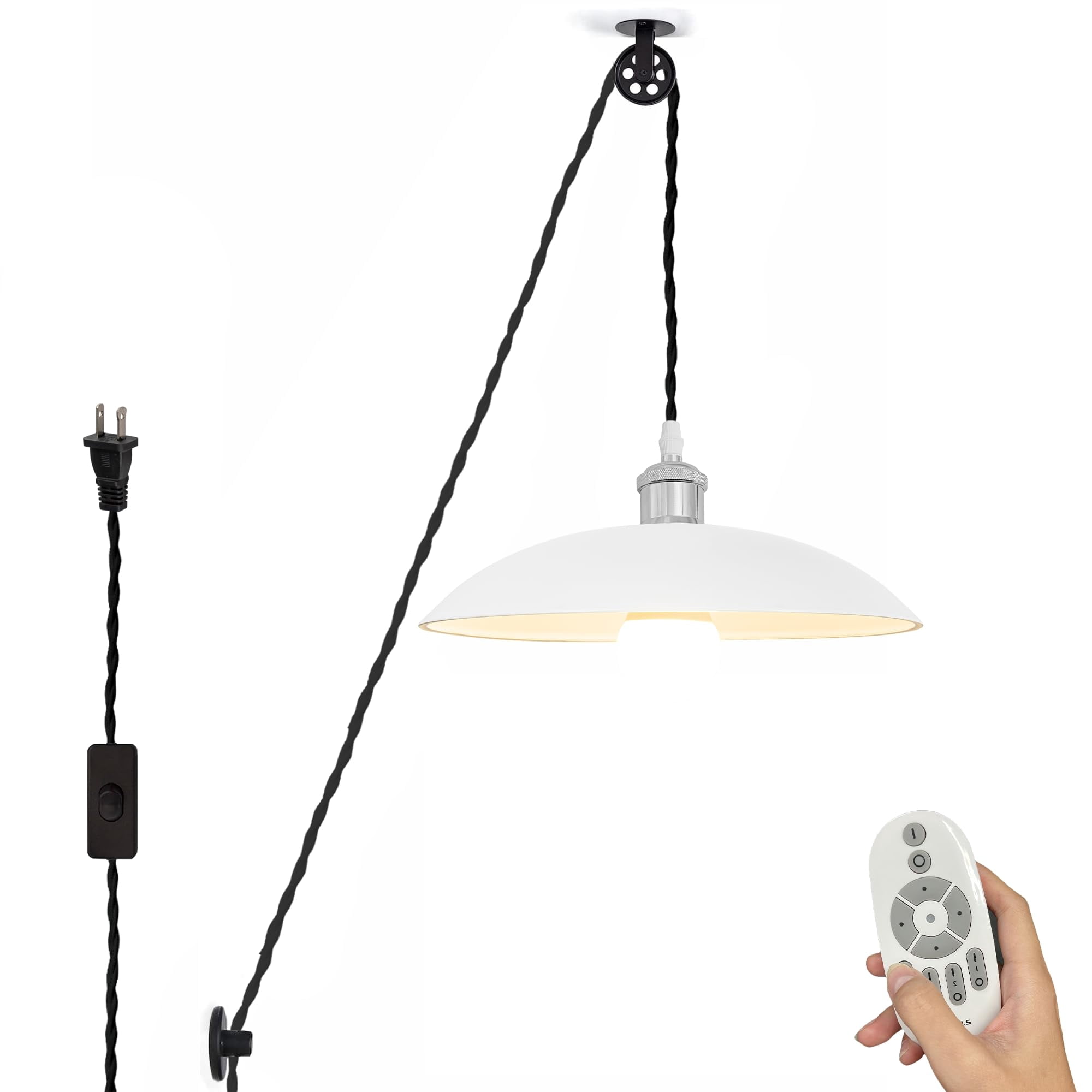 FSLiving No Wiring Needed Smart Group Control, Stepless Dimming Swag ...