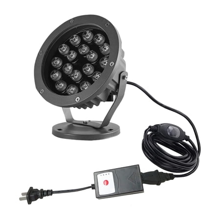 FSLiving Outdoor LED Spotlight Waterproof Bright Outdoor Landscape Automatic Timer Mini Lawn Lamp 18W Graden Lights Lawn Decorative Lamp with Plug Courtyard Flag Light Front Yard,Warm White - 1 Light