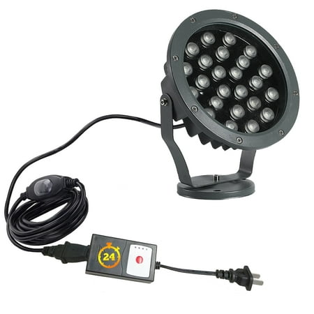 FSLiving Outdoor LED Spotlight Waterproof Bright Outdoor Landscape Automatic Timer Mini Lawn Lamp 24W Graden Lights Lawn Decorative Lamp with Plug Courtyard Flag Light Front Yard,Warm White - 1 Light