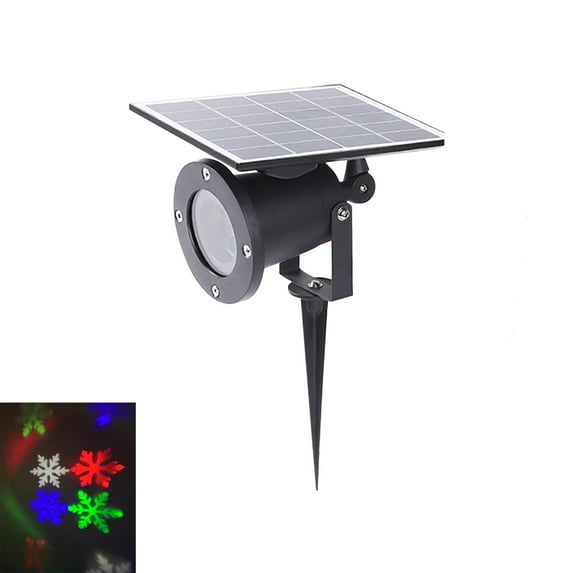 FSLiving Outdoor LED Spotlight Waterproof Solar Spot Lights Bright Flag Light with Spiked Stand Landscape Automatic Mini Lawn Lamp 4.4W Garden Light Decorative Courtyard, Christmas Snowflake - 1 Light