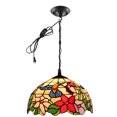 thumbnail image 1 of FSLiving Plug in Pendant Light,Tiffany Hanging Light Fixture,Ceiling Light with Plug in Cord and On/Off Dimmer Switch, Glass Lampshade for Bedroom Hallway Kitchen Island E26 Socket - 1 Pack, 1 of 8