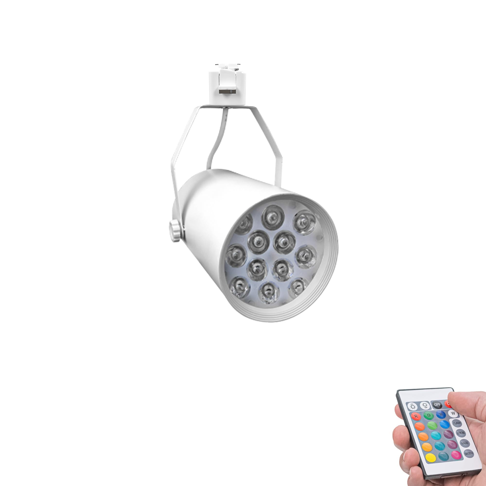 FSLiving RGB Spot Remote Track Light J-Type Track Adjusted Angle White ...