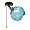 thumbnail image 1 of FSLiving RV Adjustable Light with Zipper Switch 12V Retro RV Decorative Ceiling Light Hallway Light Fixtures Ceiling Mount, E26 E27 Sky Blue Hammered Semi Flush Mount Interior Lighting for RV Camper, 1 of 7