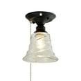 thumbnail image 1 of FSLiving RV Bell Wall Light Zipper Switch Glass 12V Retro Black RV Decorative Ceiling Light Hallway Light Fixtures Ceiling Mount, E26 E27 Industrial Semi Flush Mount for RV Camper, 1 of 6