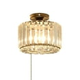 thumbnail image 1 of FSLiving RV Drum Shape Wall Light Zipper Switch Crystal 12V Retro Black RV Decorative Ceiling Light Hallway Light Fixtures Ceiling Mount, E26 E27 Industrial Semi Flush Mount for RV Camper, 1 of 6