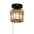 thumbnail image 1 of FSLiving RV Drum Shape Wall Light with Zipper switch 12V Black RV Decorative Light RV Ceiling Light Hallway Light Ceiling Mount, E26 2700K Bulb Included Industrial Semi Flush Mount for RV Camper, 1 of 6
