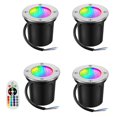 thumbnail image 1 of FSLiving RV LED Landscape Lights 6W Color Changing RGB Waterproof Outdoor Lighting 12V 24V Low Voltage Spotlight Outdoor RV Decorative Light RV Ceiling Light, Semi Flush Mount for RV Camper - Set of 4, 1 of 6