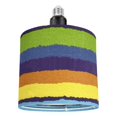 thumbnail image 1 of FSLiving Rainbow Striped Linen Fabric Lamp, 9.8"/25cm Diameter, Vibrant Colorful Design for E26 Bulbs, Playful Decor for Kids Room, Bedroom, Living Room, 1 of 6