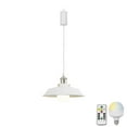 thumbnail image 1 of FSLiving Rechargeable Battery Operated Dimmable Pendant Light with Sleeve&Round Hook RGB Mode Adjustable Wire Length Hanging Light Bright Nickel Base White Metal Shade for Bedroom Kitchen - 1 Pack, 1 of 5