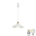thumbnail image 1 of FSLiving Rechargeable Battery Operated Dimmable Pendant Light with Sleeve&Round Hook RGB Mode Adjustable Wire Length Hanging Light French Gold Base White Metal Shade for Bedroom Kitchen - 1 Light, 1 of 6