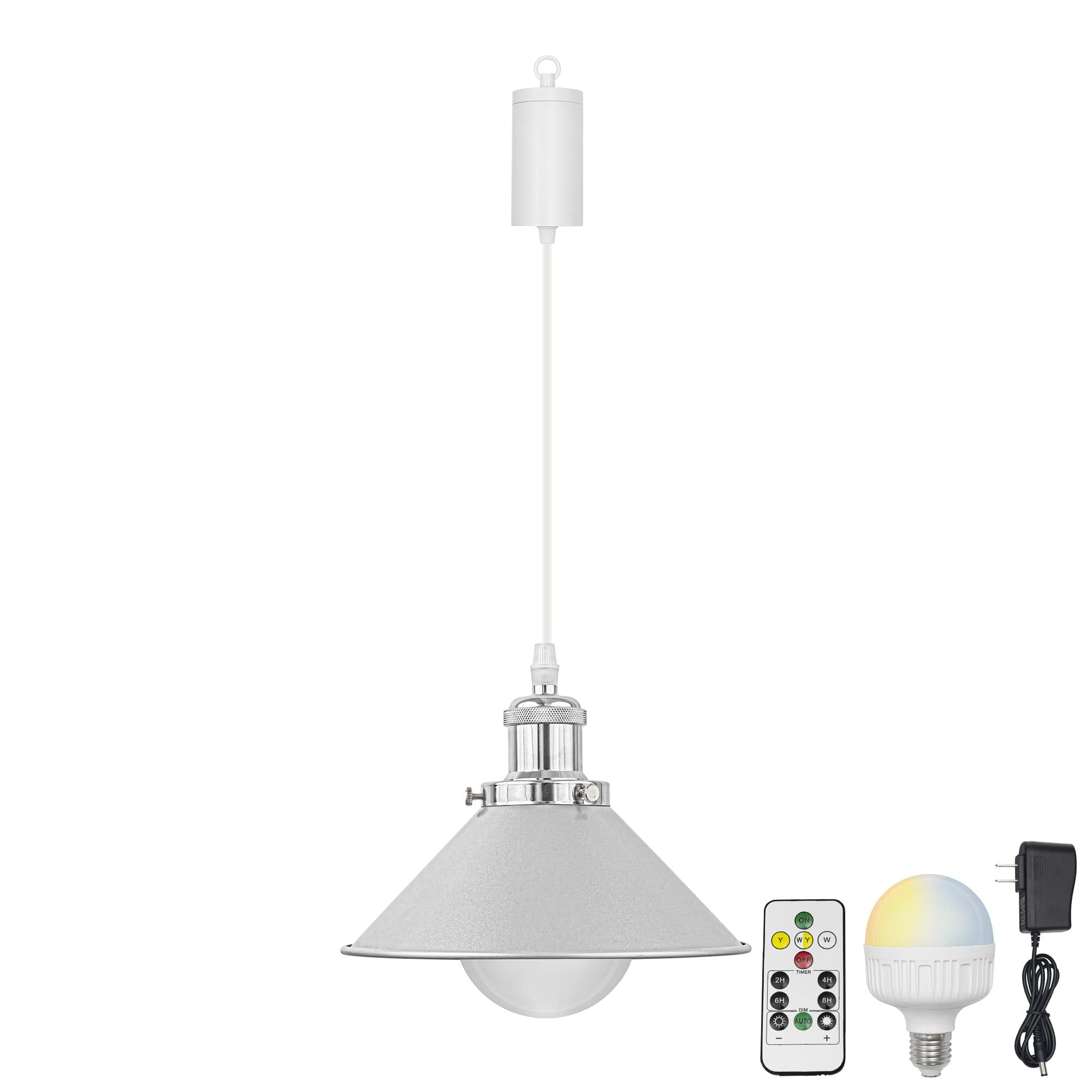 FSLiving Rechargeable Battery Operated Pendant Light with Sleeve&Round