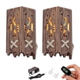 thumbnail image 1 of FSLiving Rechargeable Battery Operated Remote Control Wall Sconces Retro Industrial LOFT Solid Wood Creative Personality Lamp Nostalgic Decorative Wall Light Fixtures for Cafe Restaurant - Set of 2, 1 of 6