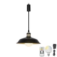 thumbnail image 1 of FSLiving Rechargeable Battery Remote LED RGB Bulb Adjusted Cord Hanging Light Black Metal Cone Shade Vintage Design Pendant Light for Kitchen Bar Easy to Charge & Install,Bulb Included - 1 Lamp, 1 of 5