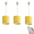 thumbnail image 1 of FSLiving Remote Control 7W LED Track Linear Look Yellow Pendant Lights H-Type Track Light with Focused Adjustable Industrial COB LED Dimmable for Dining Room Customizable - Set of 3, 1 of 8