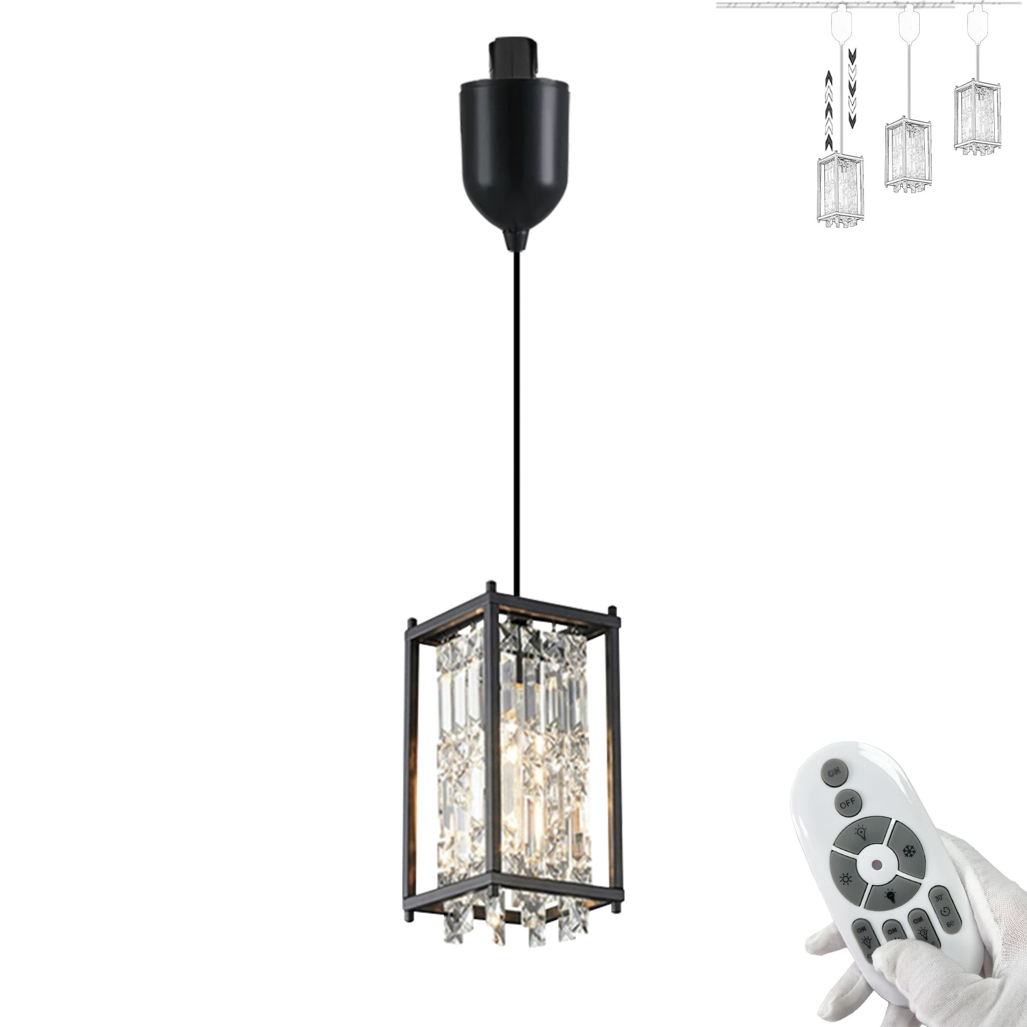 FSLiving Remote Control Adjustable Height H Type Track Lighting Cuboid