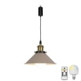 thumbnail image 1 of FSLiving Remote Control Dimmable Hanging Light with Rechargeable Battery Operated LED RGB Bulb Macaron Khaki Metal Pendant Light Adjustable Height Color Changing Timing for Storage Bedroom - 1 Light, 1 of 8
