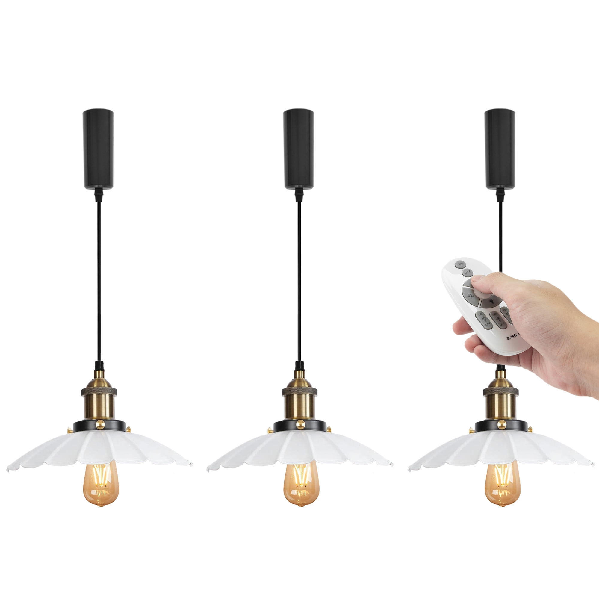 FSLiving Remote Control Htype Ceiling Pendant Light with E26 LED