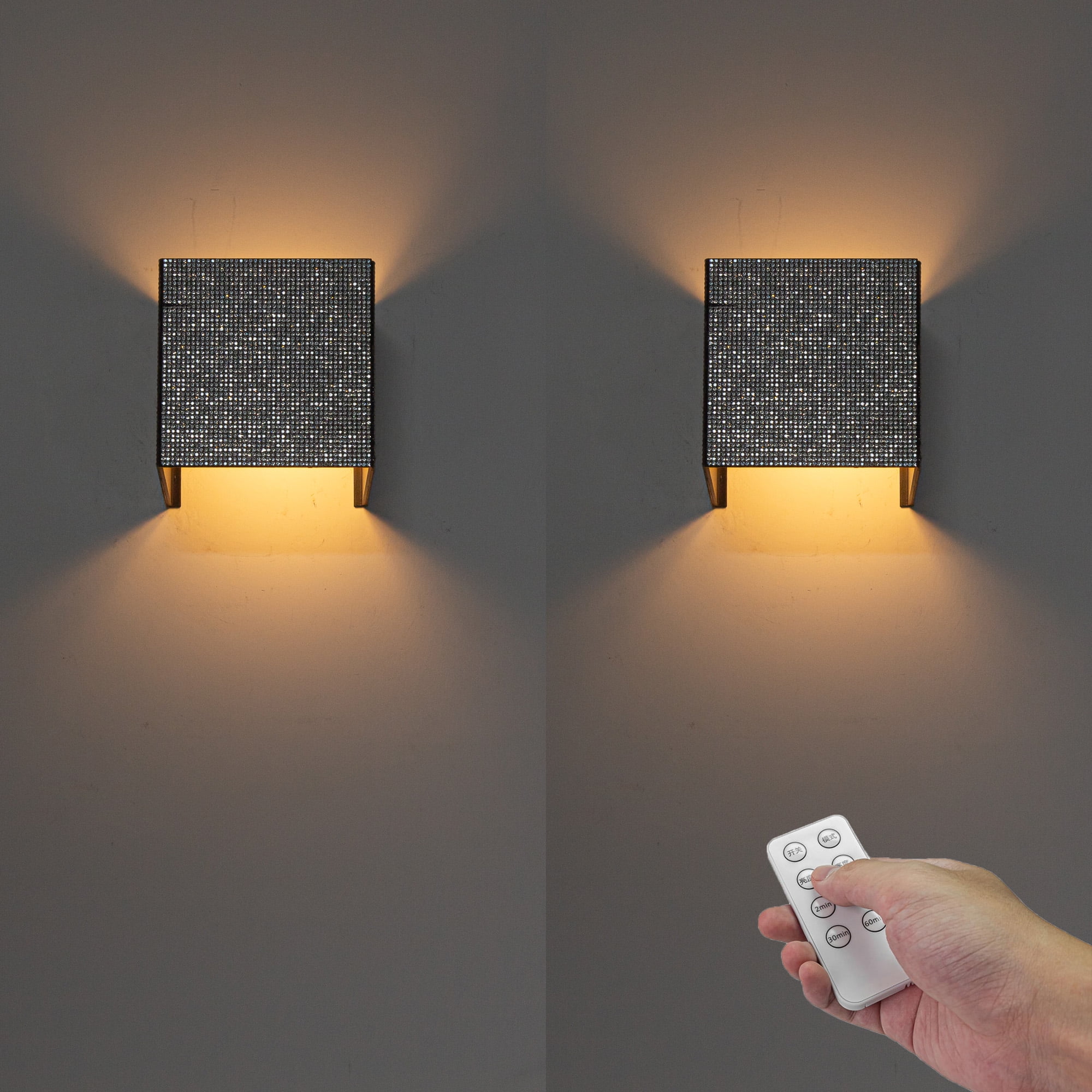 FSLiving Remote Control Up & Down Wall Sconces with Battery Operated