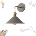 thumbnail image 1 of FSLiving Remote Control Wall Lamp,Color Changing and Stepless Dimming Wall Sconce W/ Macaron Shade for Nightstand Gallery Bedroom Passage Hallway,Grey - 1 Pack, 1 of 10