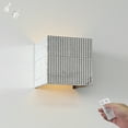 thumbnail image 1 of FSLiving Remote Control Up & Down Wall Sconces with Battery Operated LED Bulb Handmade Mini Square Aluminum Shade with Silver Mosaic Sticker Dimmable Timing Lamp for Entrance Staircase - 1 Light, 1 of 8