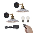 thumbnail image 1 of FSLiving Remote Rechargeable Battery Run Low-Volt Safe LED Remote Control Cordless White Wall Sconce Vintage Design Wall Light for Children Room Corridor Dorm Reading Bulb Included - 2 Packs, 1 of 6