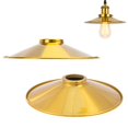 thumbnail image 1 of FSLiving Replacement Dia 8.6" Lampshades For Hanging Pendant Lamp Wall Light Ceiling Light Gold Finish Flat Metal Shade Vintage Design - Set of 2, 1 of 7