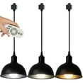 thumbnail image 1 of FSLiving Retro Black Iron Shade Industrial Style H Type Track Pendant Lights 2 ft Cord Modern Farmhouse Remote Control with Dimmable Bulbs Rustic Cottage Style for Kitchen Island,Customizable-3 Lights, 1 of 9