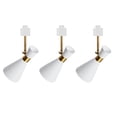 thumbnail image 1 of FSLiving Retro Style Adjustable Angle H-Type Track Head Lighting E26 Base White Metal Mini Track Light Fixture for Gallery Cabinet Office Kitchen,Bulb and Track Not Included - 3 Lamps, 1 of 7