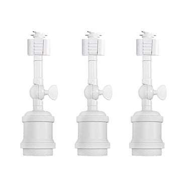 FSLiving Retro Vintage Design Adjustable Titl Angle H-Type Track Head Lighting White E26 Base Track Light Fixture for Gallery Loft Aisle Living Room Kitchen,Bulb and Track Not Included - 3 Pack