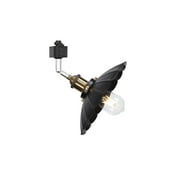 FSLiving Retro Vintage Design Adjusted Angle H-Type Track Head Lighting E26 Base Black Metal Shade Tracking Light Fixture for Gallery Mirror Front Office Kitchen Island - 1 Light