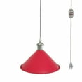 thumbnail image 1 of FSLiving Socket Pendant Light with 15ft Plug-in UL Dimmable Cord Macaron Red Iron Lampshade Light Fixtures Nordic Minimalist Loft Style Lamps for Dining Room,Bulbs Not Included - 1 Pack, 1 of 7