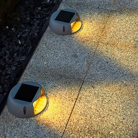 FSLiving Solar Powered Step Light Outdoor Ttrail Light LED Landscape Lights Waterproof Garden Patio Spotlight Decorative Light DIY Multi,Warm White for Patio Stair Deck Light,No Wired Need - 1 Light
