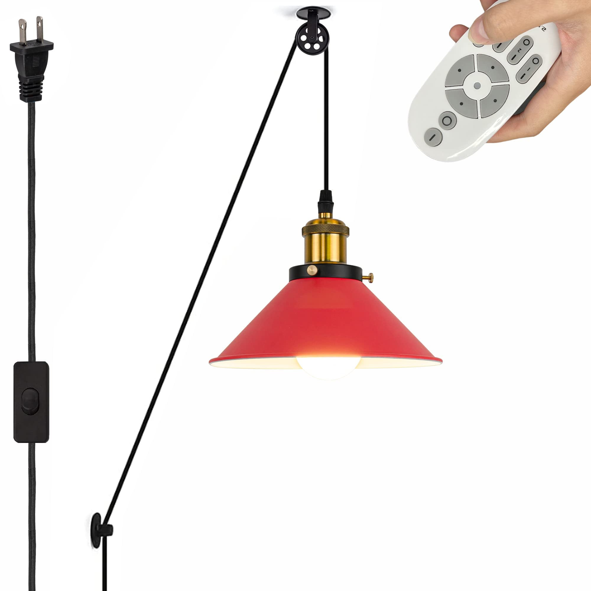 FSLiving Swag Handing Industrial Pulley Design Pendant Lamp with 15ft
