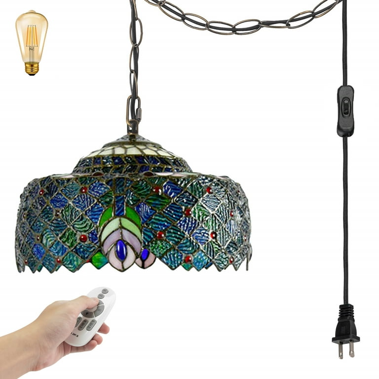Stained glass swag lamp hot sale