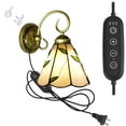 thumbnail image 1 of FSLiving Tiffany Wall Sconce Plug In Wall Lamp with Dimmer and Timer Switch for Reading Bedroom Nightstand Mirror Corrider,Bulb Not Included - 1 Light, 1 of 7