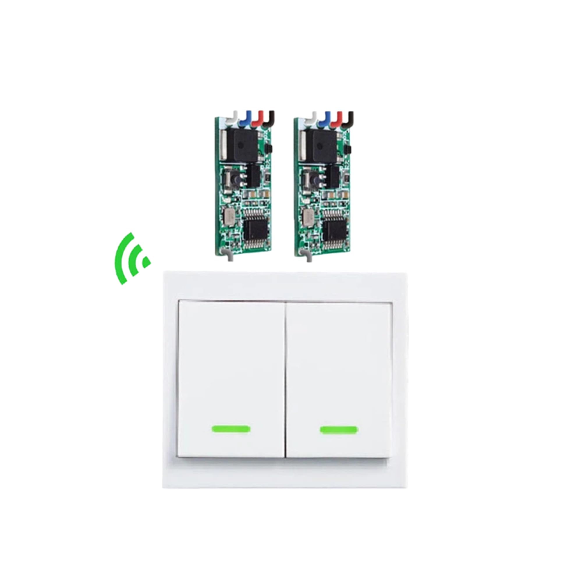 FSLiving Ultra-Small Thin 2-Channel Wireless Remote Control Switch, 2 ...