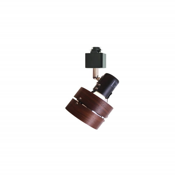 FSLiving Vintage Style Adjustable Angle H-Type Track Head E26 Base Black Walnut Lampshade Ceiling Light Track Light Fixture for Gallery Loft Office Kitchen,Bulb and Track Not Included - 1 Light