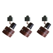 FSLiving Vintage Style Adjustable Angle H-Type Track Head E26 Base Black Walnut Lampshade Ceiling Light Track Light Fixture for Gallery Loft Office Kitchen,Bulb and Track Not Included - 3 Lights