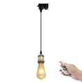 thumbnail image 1 of FSLiving1 Light 2-Wire Track Light Pendants Black Cord 2.4GHz 3-Zone Remote Control Stepless Dimming Smart Edison Bulbs Track Mount Pendant Light Customizable for DIY Project,9 Colors,Bronze, 1 of 9