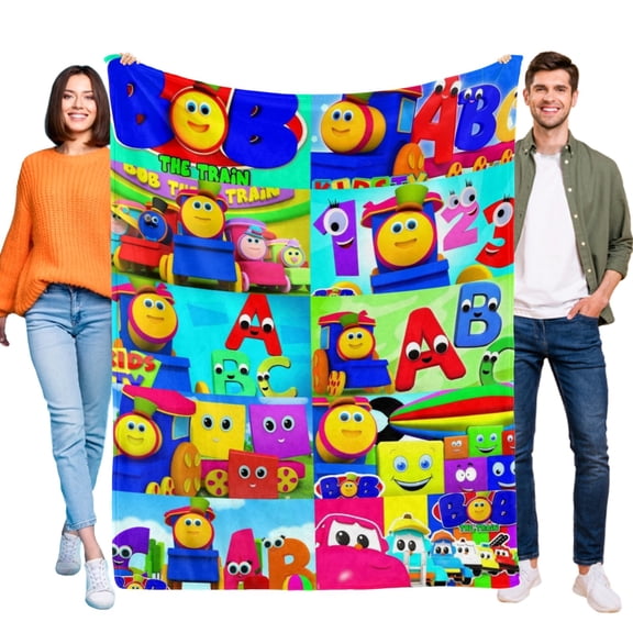 FSMYJJZY Bob The Train Flannel Throw Blanket 50"x60" Soft Warm Home Couch Decor Gift