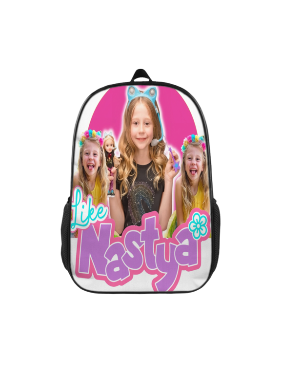 Casual Backpack, Like Nastya Printed Polyester Backpack, Adjustable Padded Straps, Reinforced Bottom & Side Pockets