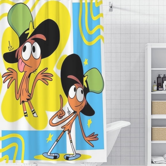 FSMYJJZY Home Bathroom Shower Curtain, 59"x70.8" Wander Over Yonder Waterproof Quick Dry Curtain, Mildew Resistant Curtain with Hooks